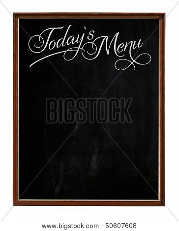 Wooden Picture Frame Chalkboard Blackboard Used As Today`s Menu