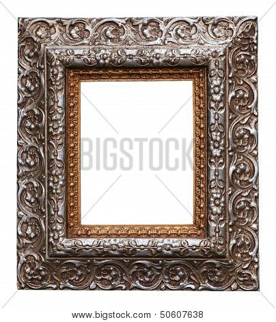 Silver Antique Carved Picture Frame