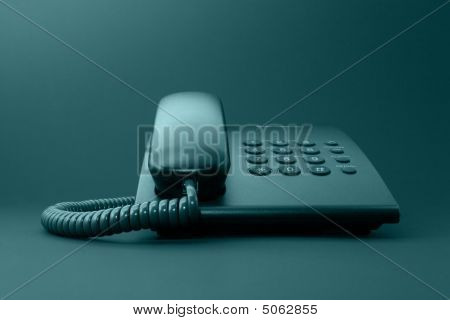 Czarny stałe biuro telefon