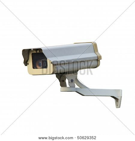Cctv Or Security Camera Isolated Over White Background