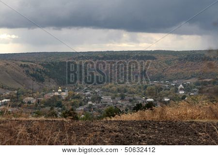 View of the Dniester canyon in the Ternopil region, Ukraine.