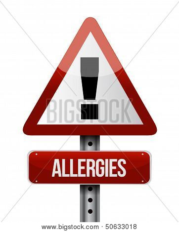 Allergies Road Sign Illustration Design