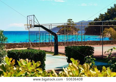 Basketball Court Near The Sea
