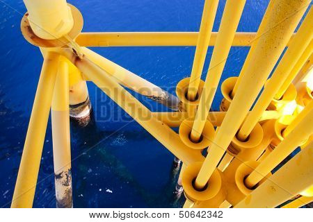 Oil and Gas Producing Slots at Offshore Platform - Oil and Gas Industry