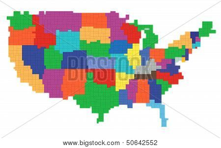 Toy Bricks American Map