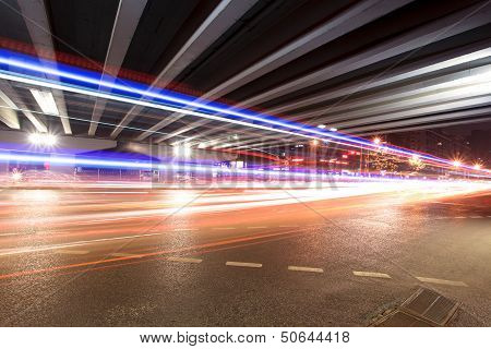 Light Trails Under The Viaduct