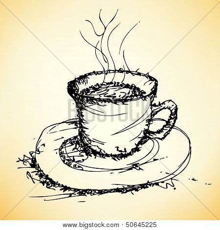 Sketch Of Coffee Vector.eps