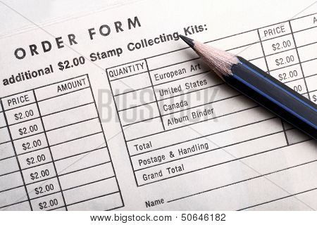 Vintage Order Form Stamp Collecting Kits.