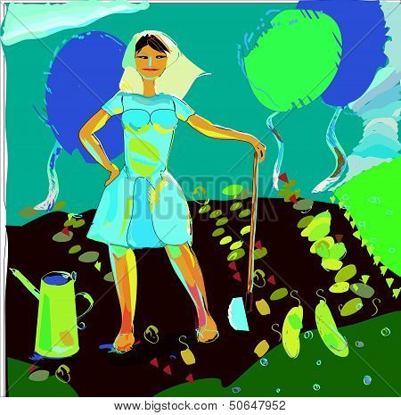 Girl Gardening