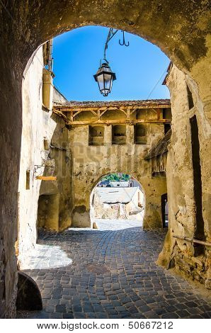 Old Entrance Into The Citadel Of Sighisoara