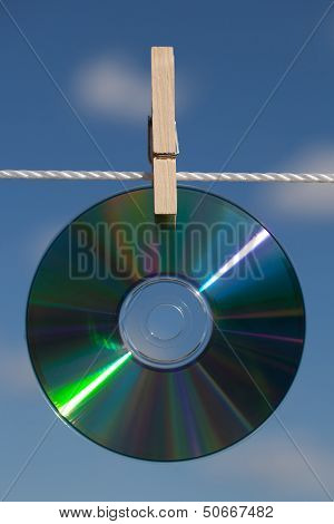 A Cds On A Clotheslines