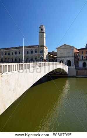 Mezzo Bridge over Arno river in Pisa, Italy