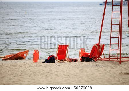 Lifeguard Beach Rescue Equipment Orange Boat