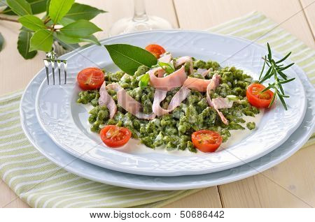 Spinach spaetzle