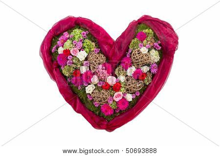 Beautiful Heart With Flowers - Symbol Of Love