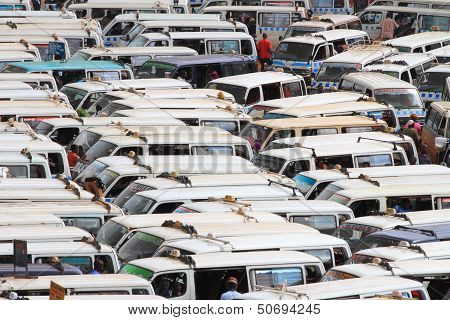 Packed Tight Mini Buses