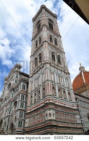 Spectacular view of famous marble cathedral Santa Maria del Fiore in Florence, Italy