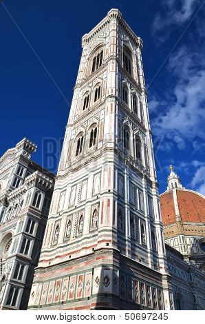 Spectacular view of famous marble cathedral Santa Maria del Fiore in Florence, Italy