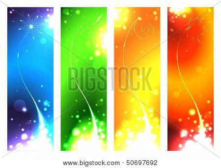 A set of banners for the seasons