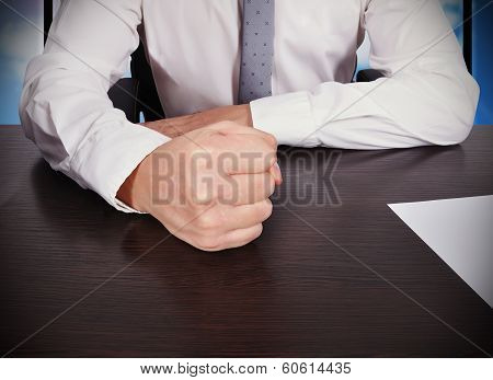 Businessman Bangs His Fist
