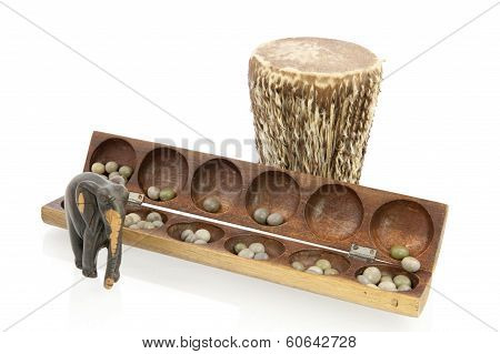 African Drum Elefant And Awale Game