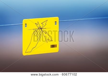 Elecrical Fence Sign In Yellow