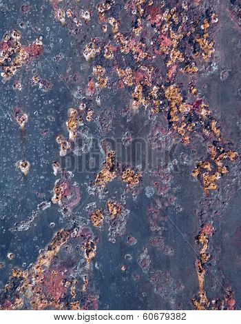 eaten away with rust background