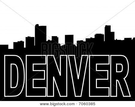 Denver Skyline musta siluetti
