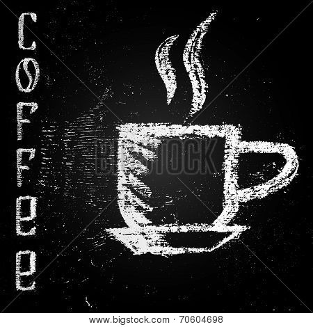 Illustration of cup on a chalkboard