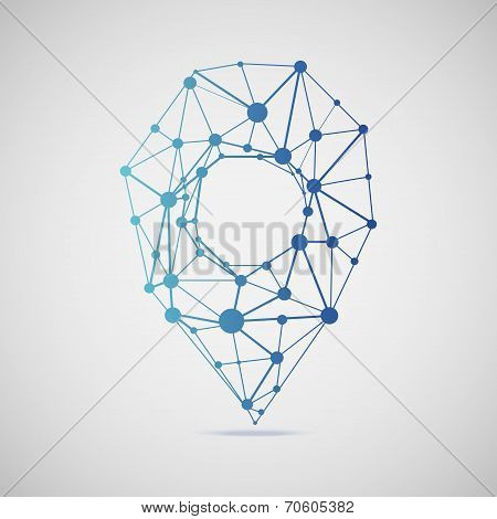 Abstract map marker consisting of points