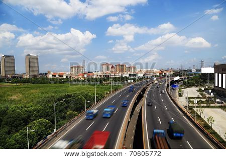 Modern City Overpass Landscape