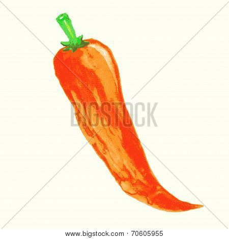 Watercolor chili pepper illustration.