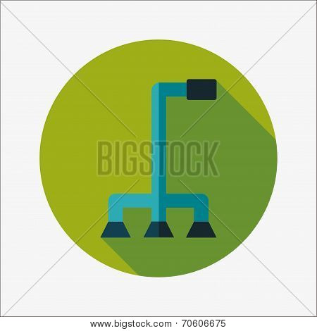 Walking Stick Flat Icon With Long Shadow