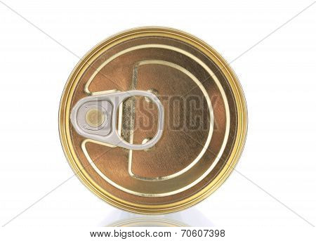 Top view of metal can.