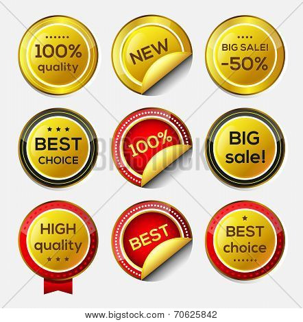 Gold Vector Icons.