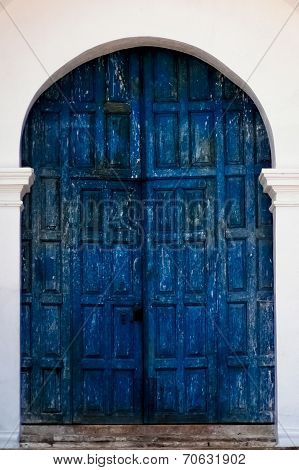 Aged Blue Door In Guatemala