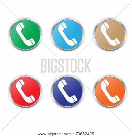 Phone Icon Vector Color Set