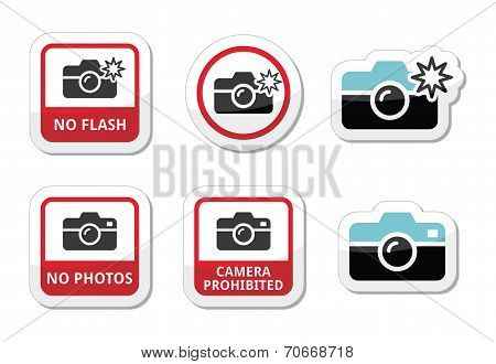 No photos, no cameras, no flash icons