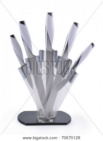 Kitchen knives on a white background