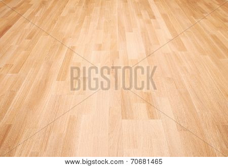 New oak parquet of brown color