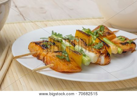 Asian Tilapia Filet On A Skewer