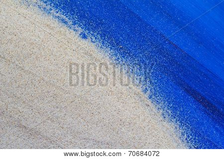 Marine Background Sand Spilled Wooden Table
