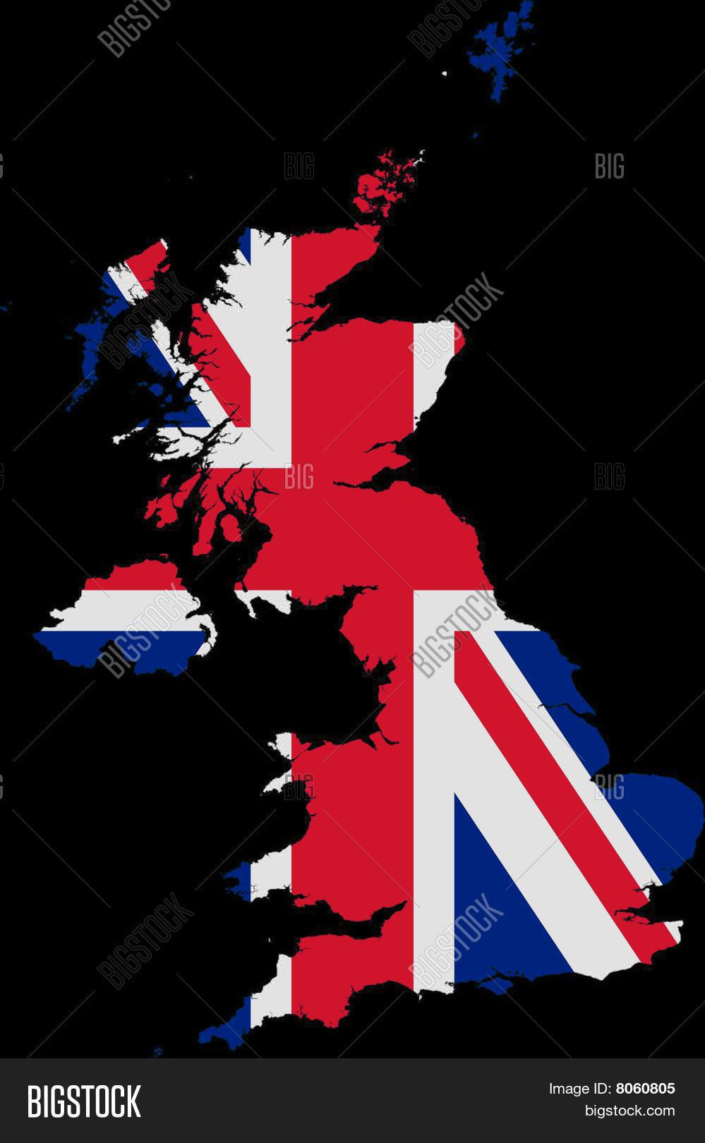 Create a unique design with UK flag with black background