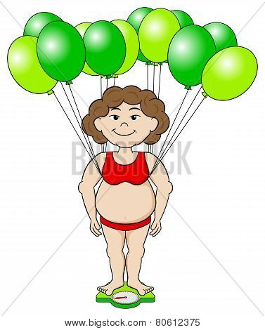 Overweight Woman Outwits A Bathroom Scale With Balloons