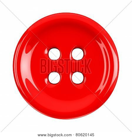 Red cloth button, 3d