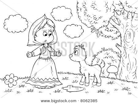 Meisje en goatling