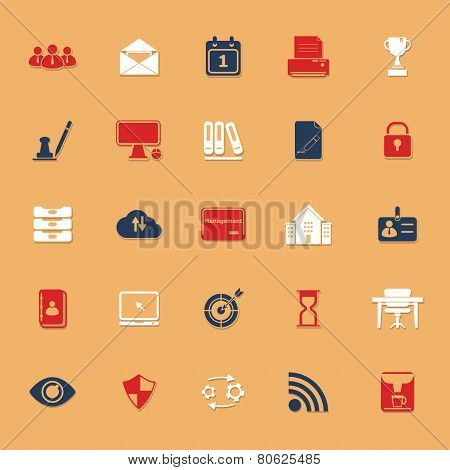 Business Management Classic Color Icons With Shadow