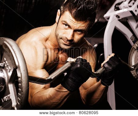 a man is engaged in the gym