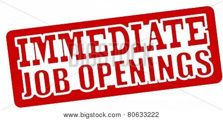 Immediate Job Opening