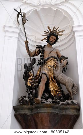 SALZBURG, AUSTRIA - DECEMBER 13: Saint John the Baptist, Altar in Collegiate church in Salzburg on December 13, 2014.